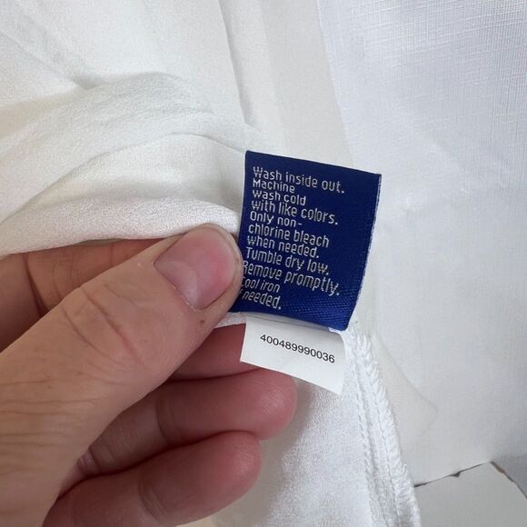 Apt 9 Satiny Flowy Blouse White Size XL Neutral Basic Minimalist Office Work - Picture 9 of 10